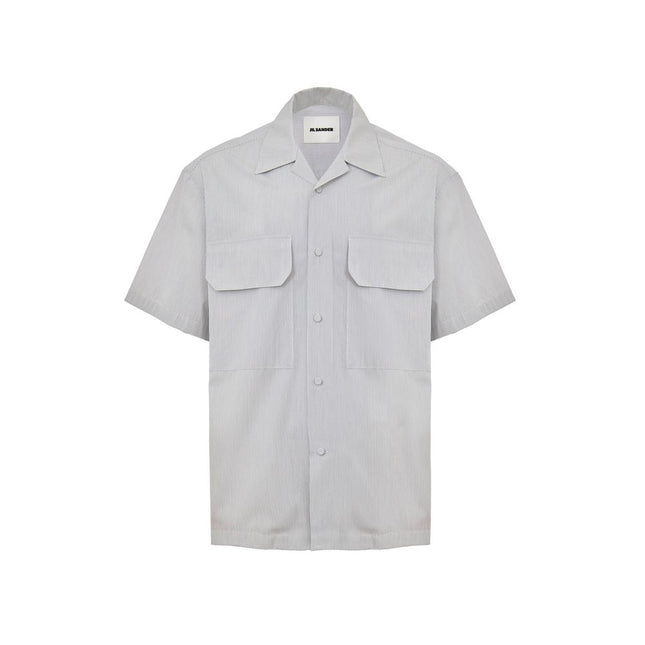 Jil Sander Blue Cotton Shortsleeve Shirt