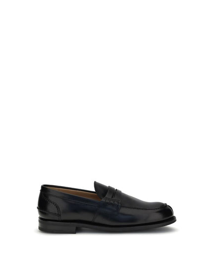 Church's Black Calf Leather Bos Taurus Slip-On Loafers