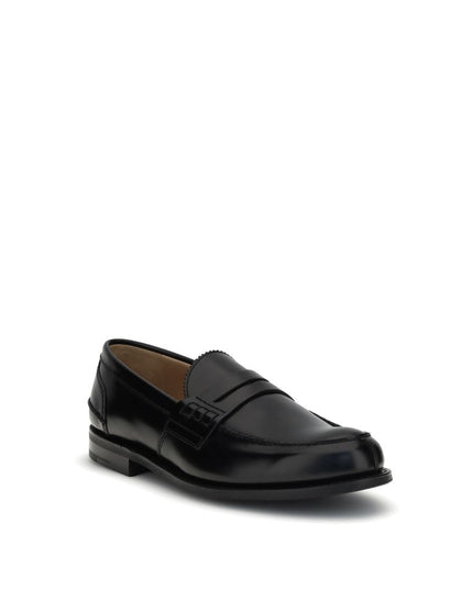 Church's Black Calf Leather Bos Taurus Slip-On Loafers