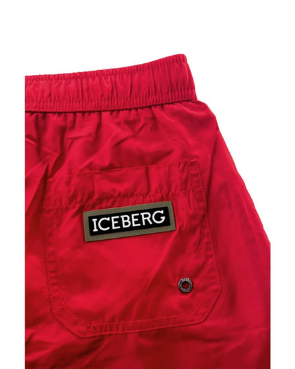 Iceberg Red Polyester Men Swim Short