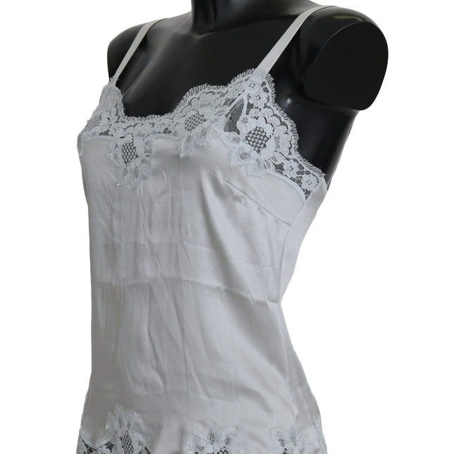 Dolce & Gabbana Green Silk Lace Dress Chemisole Lingerie