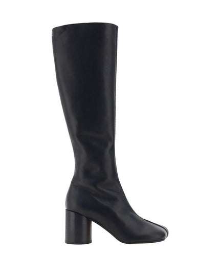 MM6 Black Calf Leather Bos Taurus Boots