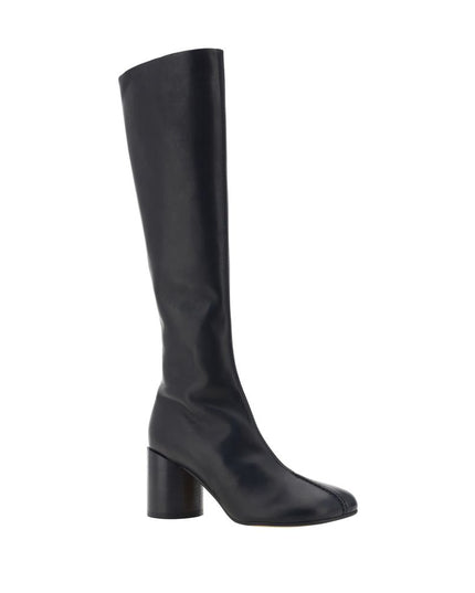 MM6 Black Calf Leather Bos Taurus Boots