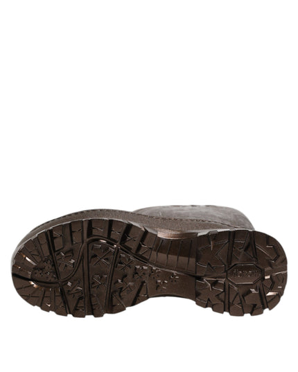 Dolce & Gabbana Metallic Bronze Pull On Rain Boots Shoes