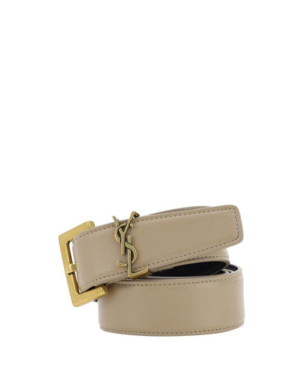 Saint Laurent Brown Calf Leather Bos Taurus Regular Belt