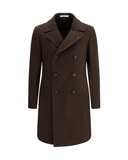 Tagliatore Brown Wool Coat