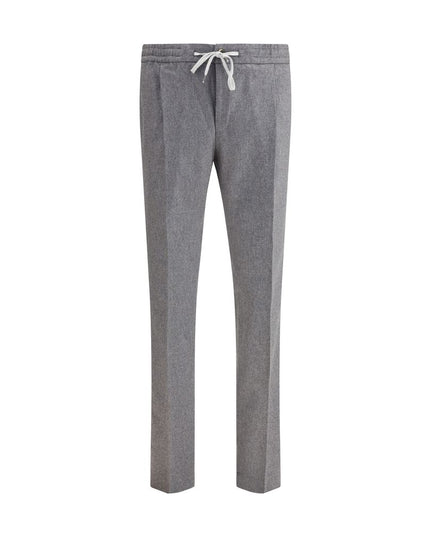 PT Torino Gray Fleece Wool Casual Pants
