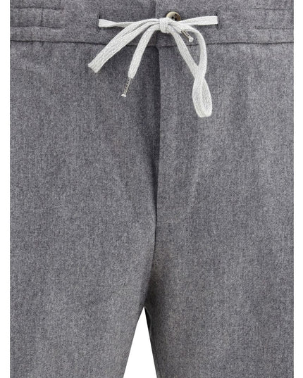 PT Torino Gray Fleece Wool Casual Pants