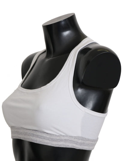 Dolce & Gabbana White Cotton Sport Stretch Bra Underwear
