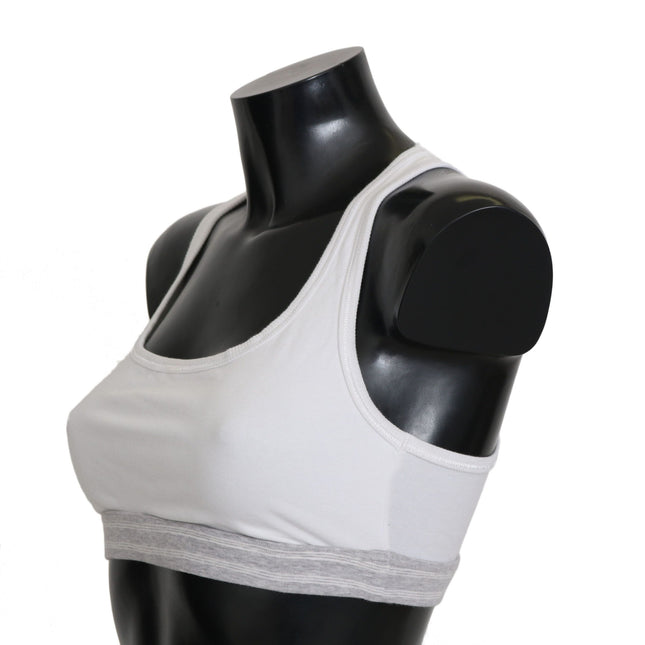 Dolce & Gabbana White Cotton Sport Stretch Bra Underwear