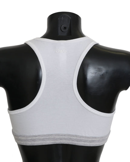 Dolce & Gabbana White Cotton Sport Stretch Bra Underwear