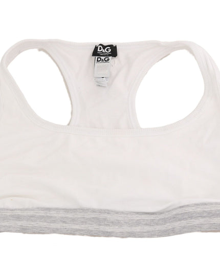 Dolce & Gabbana White Cotton Sport Stretch Bra Underwear