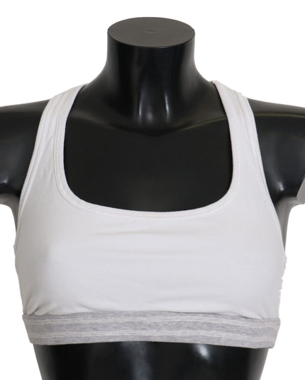 Dolce & Gabbana White Cotton Sport Stretch Bra Underwear