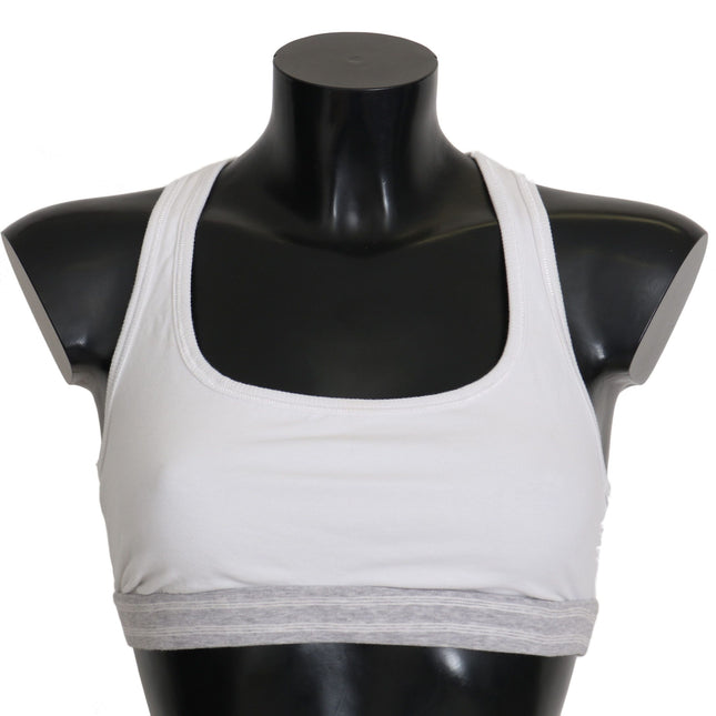 Dolce & Gabbana White Cotton Sport Stretch Bra Underwear