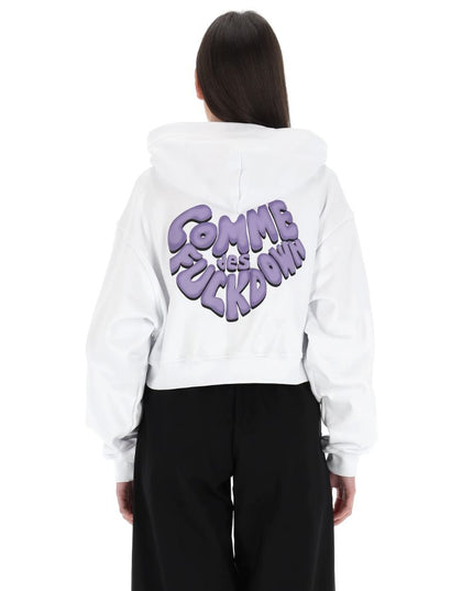 Comme Des Fuckdown White Cotton Women Sweatshirt