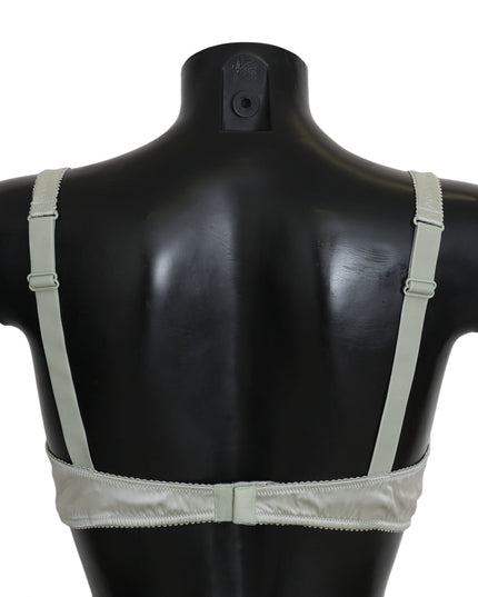 Dolce & Gabbana Green Balconcino Bra Floral Lace Underwear