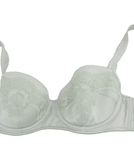Dolce & Gabbana Green Balconcino Bra Floral Lace Underwear