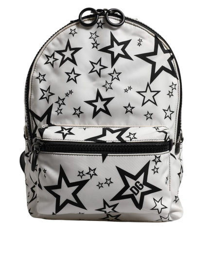 Dolce & Gabbana White DG Stars Print Nylon Travel Backpack Bag