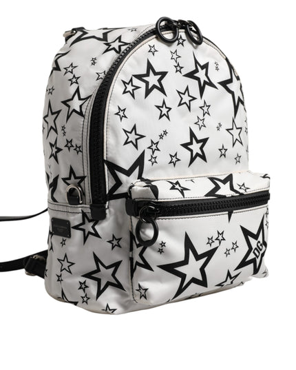 Dolce & Gabbana White DG Stars Print Nylon Travel Backpack Bag