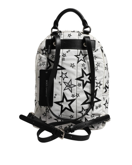 Dolce & Gabbana White DG Stars Print Nylon Travel Backpack Bag