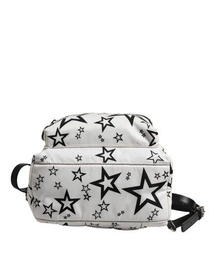 Dolce & Gabbana White DG Stars Print Nylon Travel Backpack Bag
