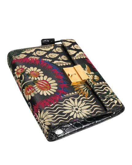 Dolce & Gabbana Multicolor Jacquard Floral Document Briefcase Bag