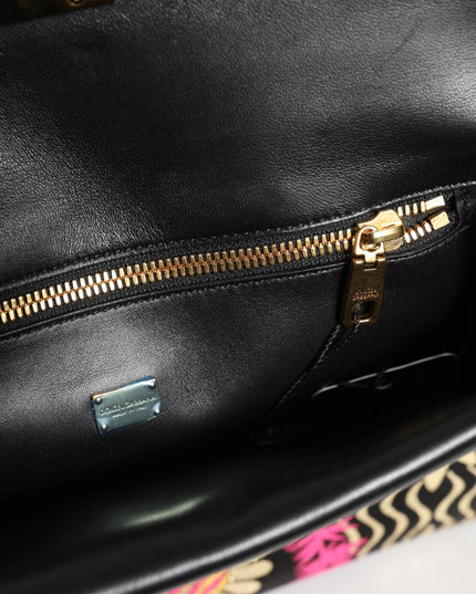 Dolce & Gabbana Multicolor Jacquard Floral Document Briefcase Bag