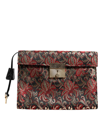 Dolce & Gabbana Multicolor Jacquard Floral Document Briefcase Bag