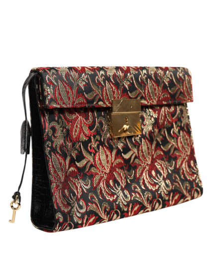 Dolce & Gabbana Multicolor Jacquard Floral Document Briefcase Bag