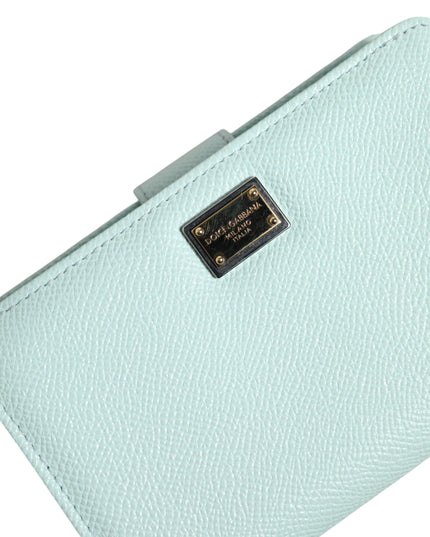 Dolce & Gabbana Mint Green Leather Bifold Continental Clutch Wallet