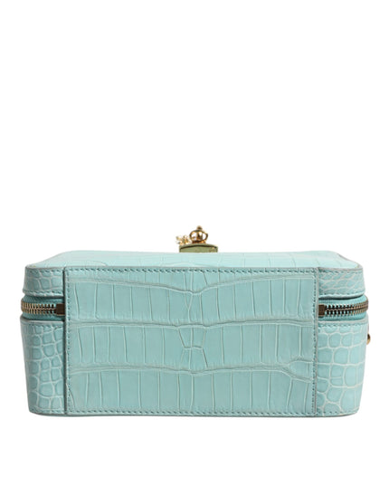 Dolce & Gabbana Mint Green Embossed Leather Padlock Shoulder Bag