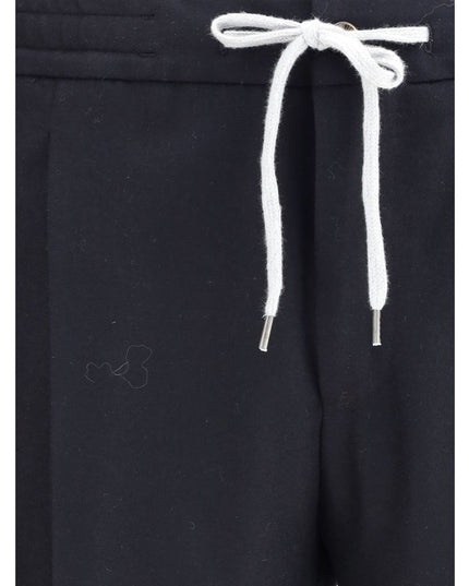 PT Torino Black Fleece Wool Casual Pants