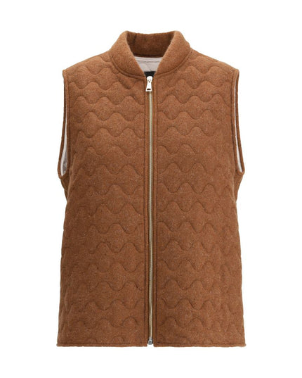 Fabiana Filippi Brown Fleece Wool Sleveless Jacket