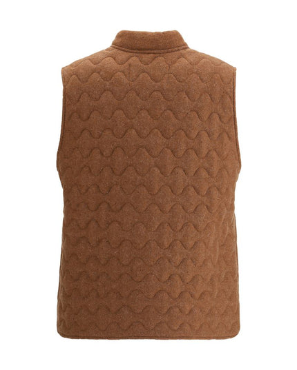 Fabiana Filippi Brown Fleece Wool Sleveless Jacket