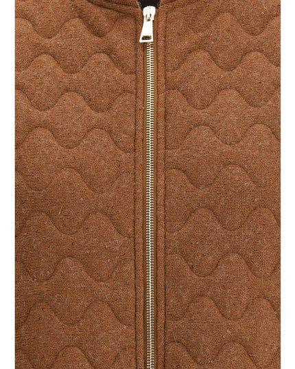 Fabiana Filippi Brown Fleece Wool Sleveless Jacket