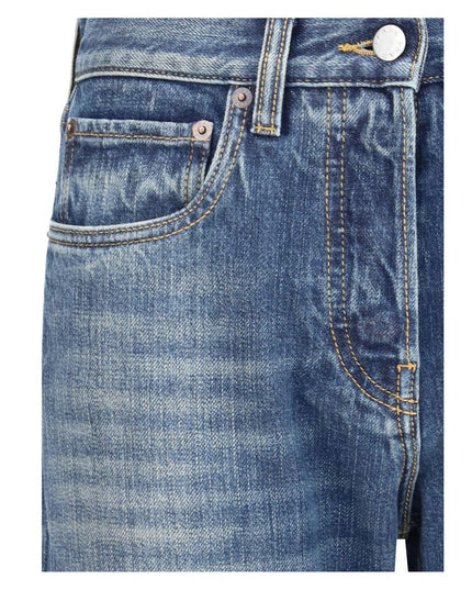 Prada Blue Cotton Straight-Leg Jeans