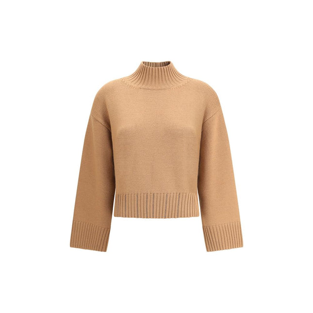 Fabiana Filippi Beige Fleece Wool Sweatshirt
