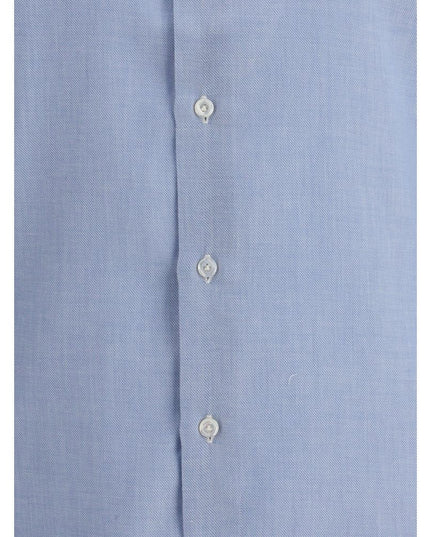 Finamore Light Blue Cotton Dress Shirt