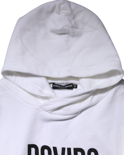 Dolce & Gabbana White DG Vib3 Hooded Men Sweatshirt Sweater