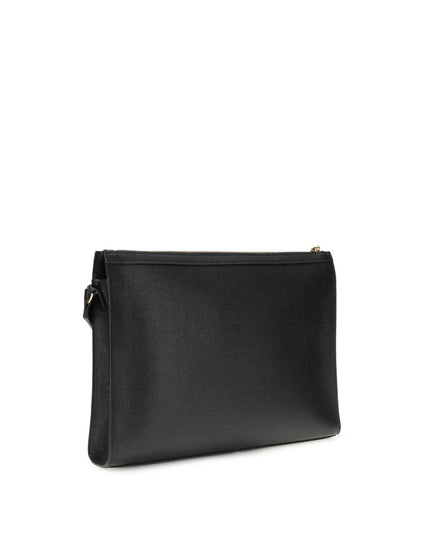 Thom Browne Black Calf Leather Bos Taurus Clutch Bag