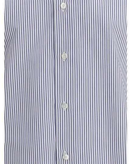 Finamore Blue Cotton Pattern Shirt