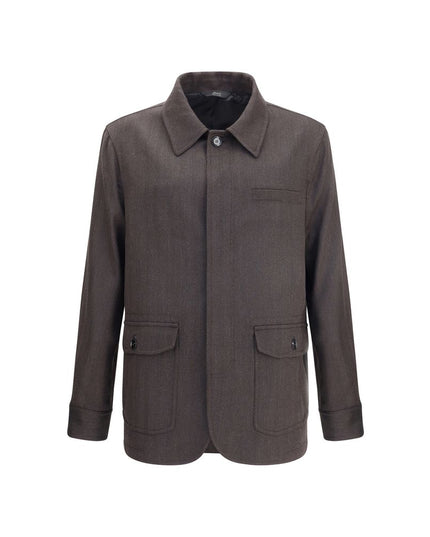Brioni Brown Wool Coat