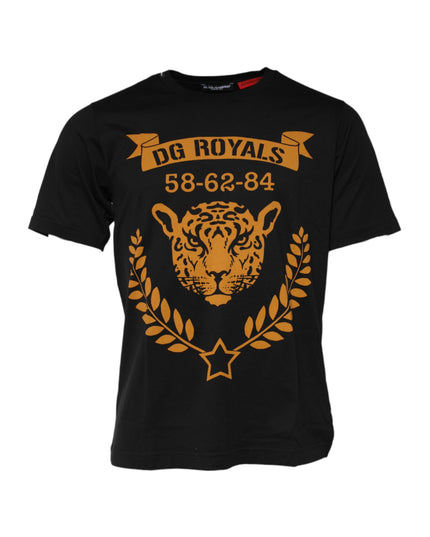 Dolce & Gabbana Black DG Royals Cotton Crew Neck T-shirt