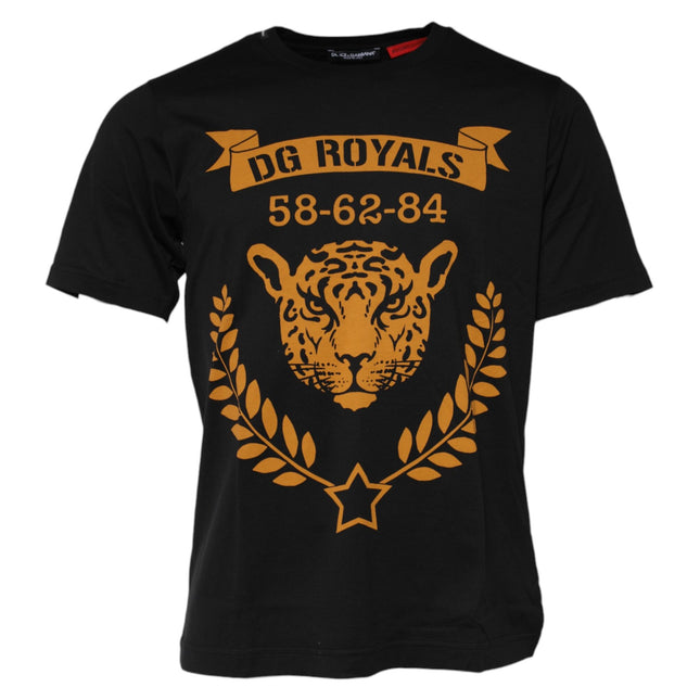 Dolce & Gabbana Black DG Royals Cotton Crew Neck T-shirt