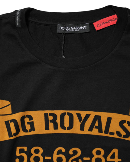 Dolce & Gabbana Black DG Royals Cotton Crew Neck T-shirt