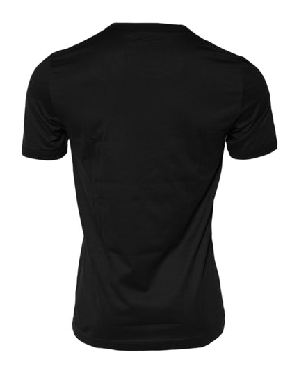 Dolce & Gabbana Black Sacred Heart Cotton Crew Neck T-shirt