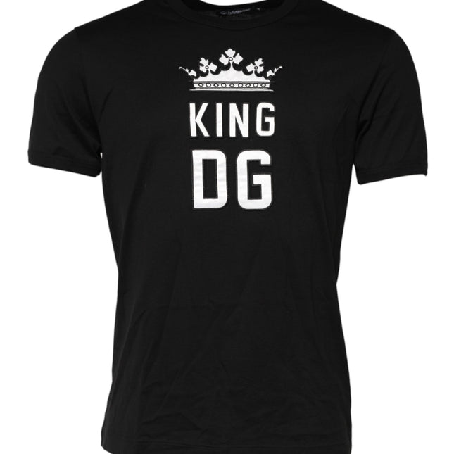 Dolce & Gabbana Black DG King Crown Cotton Crew Neck T-shirt