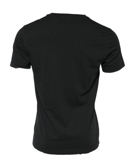 Dolce & Gabbana Black DG Crew Devotion Cotton Crew Neck T-shirt
