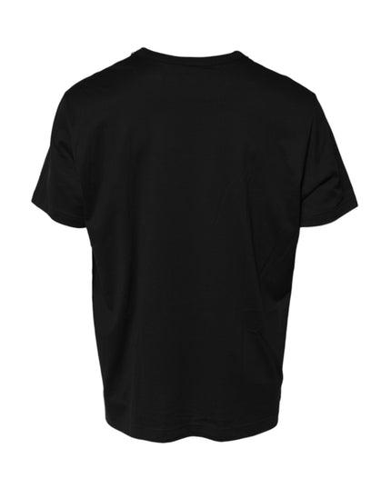 Dolce & Gabbana Black Chain Necklace Cotton Crewneck T-shirt
