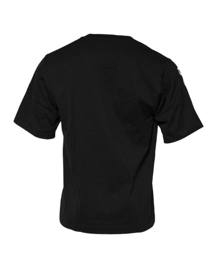 Dolce & Gabbana Black Logo Print Cotton Men Crew Neck T-shirt